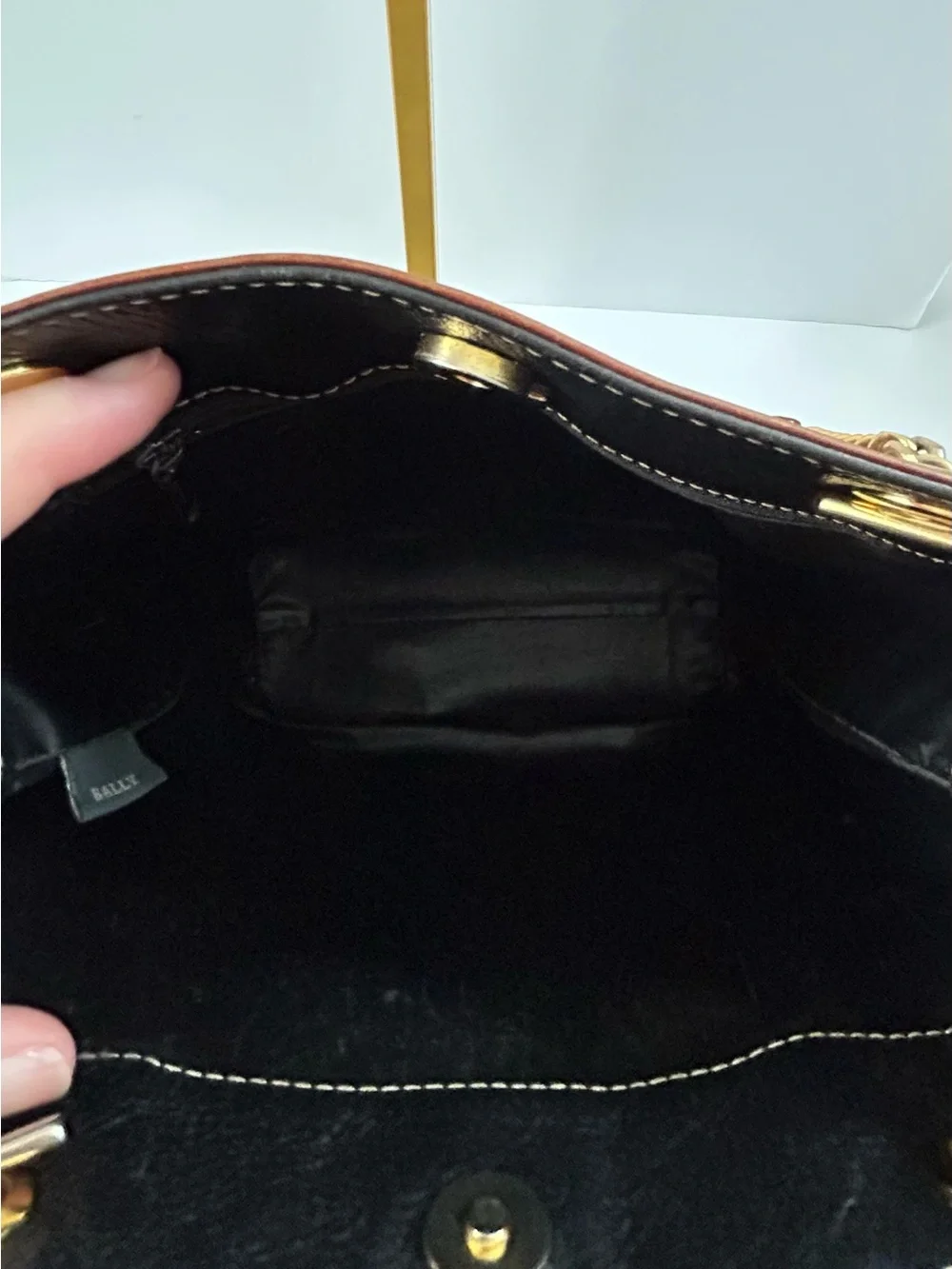 BALLY Vintage 80’s Two-Tone Black and Brown Bucket Leather Shoulder Bag